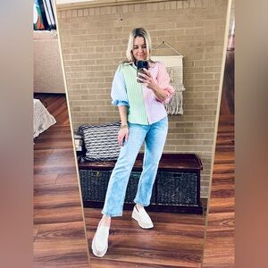 English Factory Pastel Striped Button Down Shirt